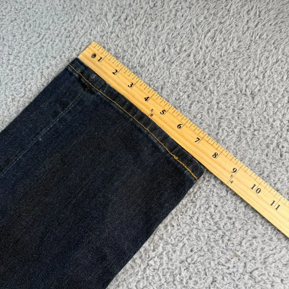 Levi's 504 Jeans Mens 34x34 Blue Denim Whiskered Straight Leg Dark Wash Levis